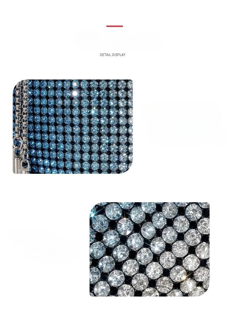 Classic Diamond Bag Women's Dinner Bag Gradually Changes Color, High Grade Tassel Bag, Handheld Bag with Full Diamond Texture, Handheld Bucket Bag_voghion.com