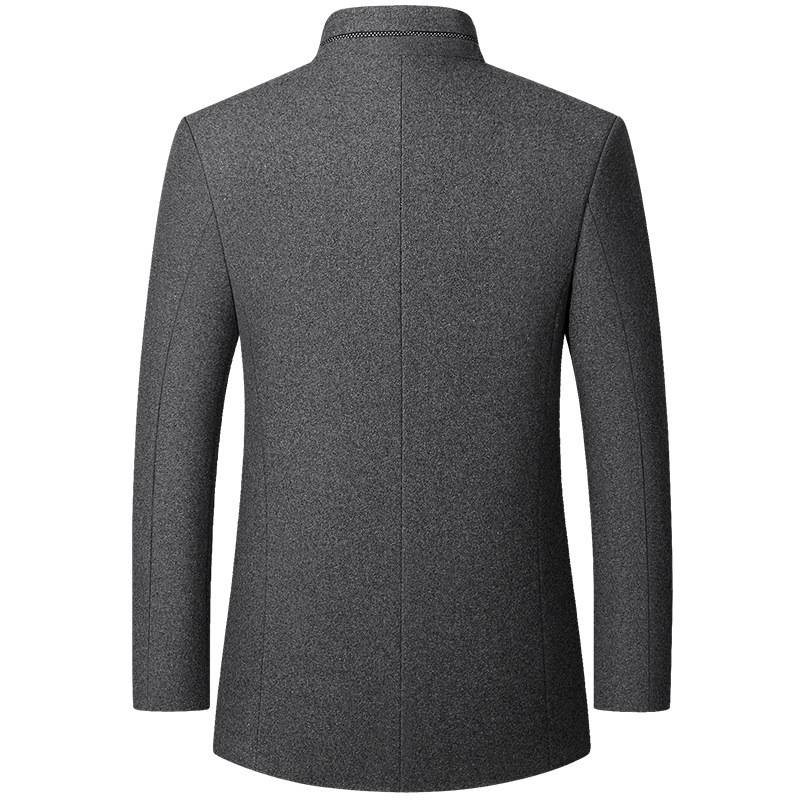 Men's Autumn And Winter Woolen Jacket Stand Collar Coat Middle-aged Men's Father Woolen Coat_voghion.com
