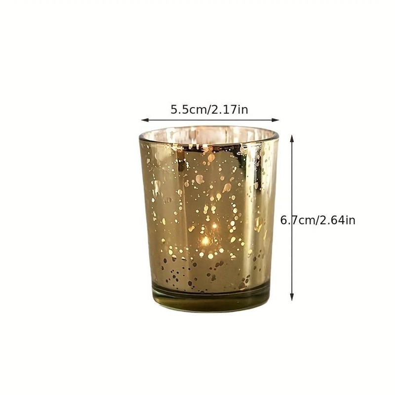 1pcs Candlestick Cup Starry Sky Romantic Colour Glass Household Crafts Decoration Candle Cup Accessories Home Decor_voghion.com