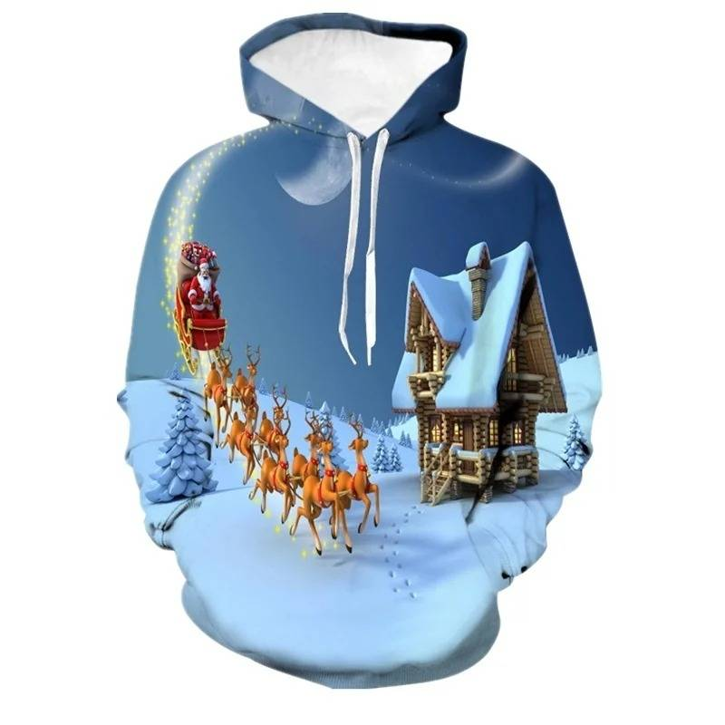 Neue Weihnachtsbaum Hoodies Santa Claus 3D Druck Männer Frauen Mit Kapuze Sweatshirts Übergroße Pullover Y2k Harajuku Tops Kinder Kleidung_voghion.com