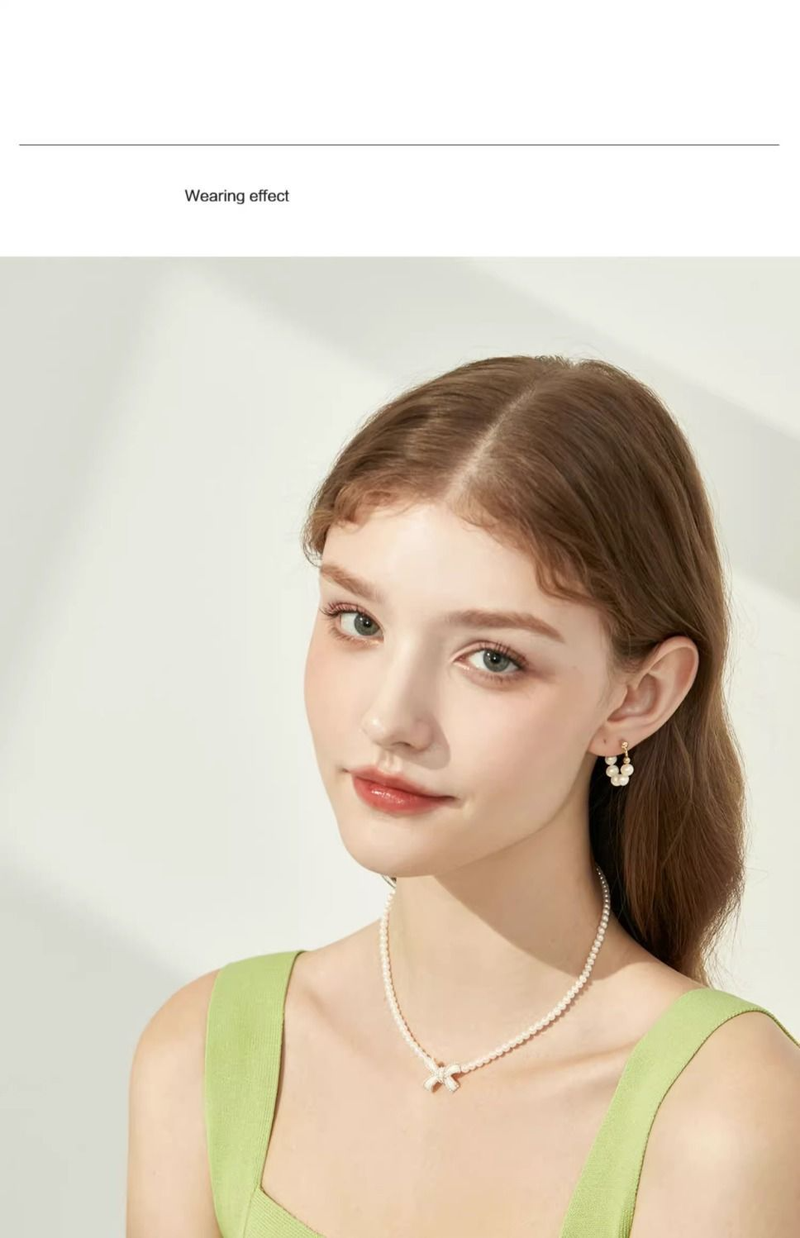 Bowknot pearl French necklace for women niche design temperament versatile clavicle chain light luxury fashion necklace jewelry_voghion.com