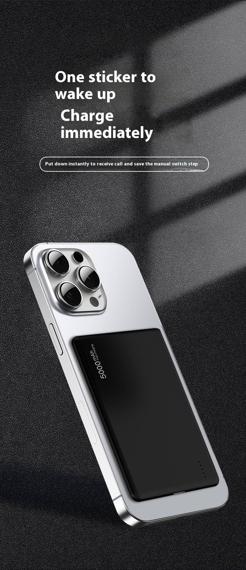 5000mAh Power Bank - Ultra-Thin Magnetic Wireless Charger, Portable & Custom Logo Printing_voghion.com