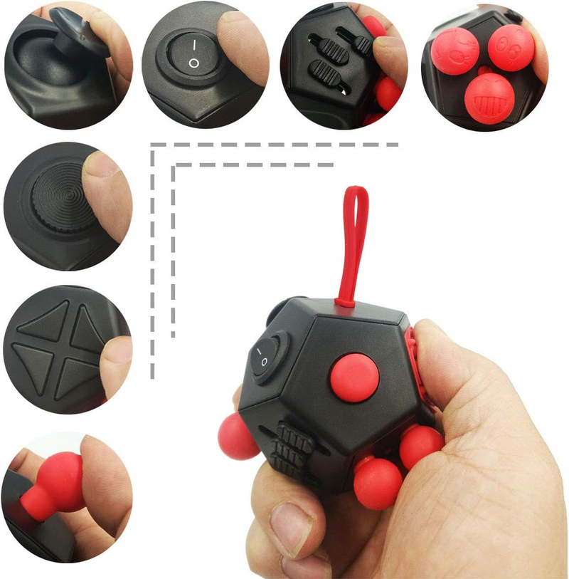 1PC 12-Side Fidget Toys Cube Relieves Stress And Anxiety Anti Depression Focus Travel Toy Cube For Children And Adults Stocking Stuffers Gifts Idea_voghion.com