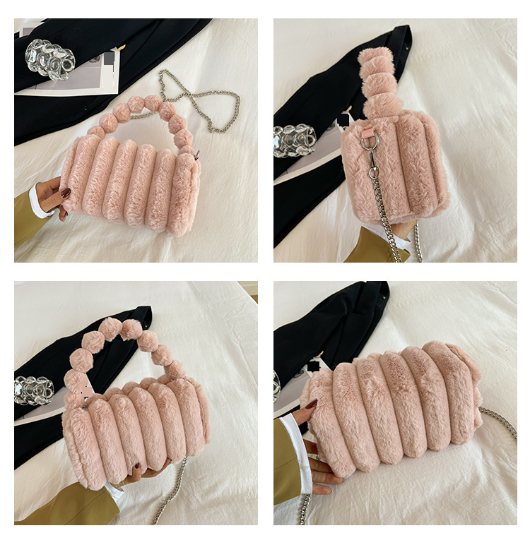 Borse da donna, piccola borsa quadrata da donna, nuova moda autunnale e invernale, borsa a cuscino, elegante borsa a mano, borsa a tracolla in peluche testurizzata_voghion.com