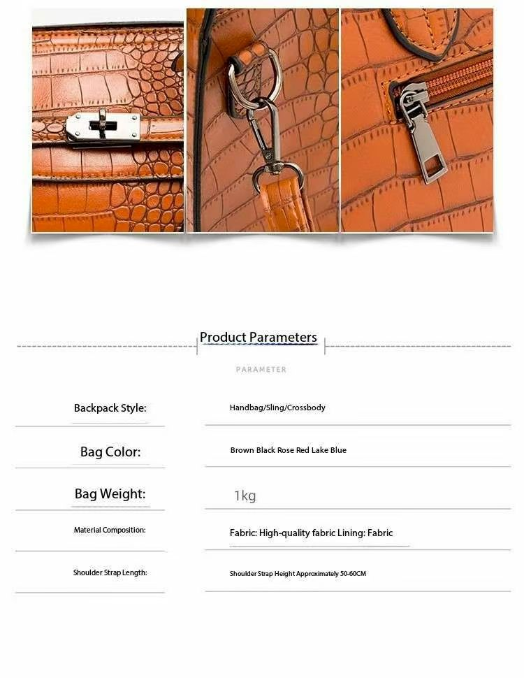 Designer Women's Bags, And Trendy This Year. Crocodile Patterned Carrying Case With Extra Large Capacity. Kelly Bag_voghion.com