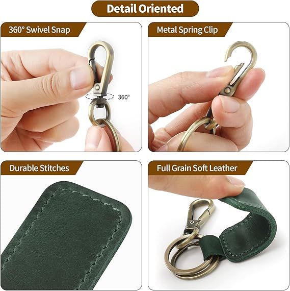 Genuine Leather Car Keychain, Universal Key Fob Keychain, Leather Key Chain Holder For Men And Women_voghion.com