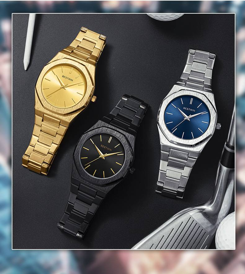 Men's Fashion Minimalist Quartz Watch With Butterfly Clasp, Stainless Steel Band, And Mineral Glass Watch Butterfly Double Snap_voghion.com