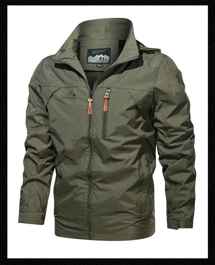 Men's Clothing Lightweight Hooded Windbreaker Jacket, Quick-Dry Outdoor Coat With Zipper Pockets, Breathable Casual Spring & Autumn Top_voghion.com