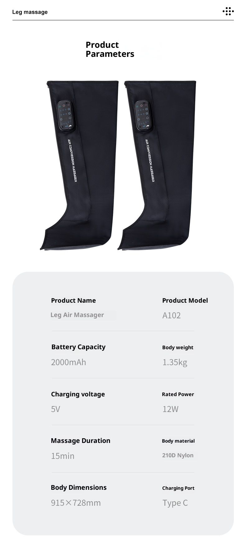 Wireless Air Compression Leg Massager With Heating & 5 Modes For Foot & Calf Pain Relief - Rechargeable & Portable_voghion.com