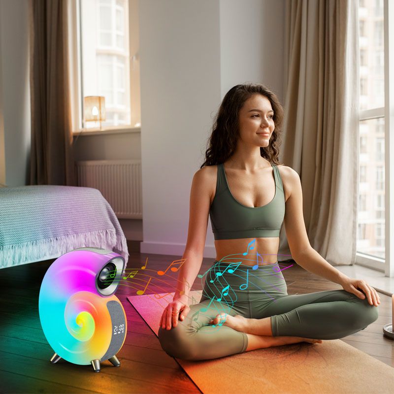 Nuova funzione Conch Voice Ai Musica Luce Smart Bluetooth Audio APP Controllo Luce di sveglia Sonno Rumore bianco_voghion.com