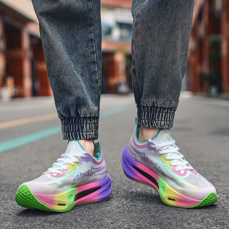 Scarpe da jogging con suola intera in nylon da donna, scarpe da corsa da allenamento professionale da uomo, scarpe da ginnastica da corsa traspiranti_voghion.com