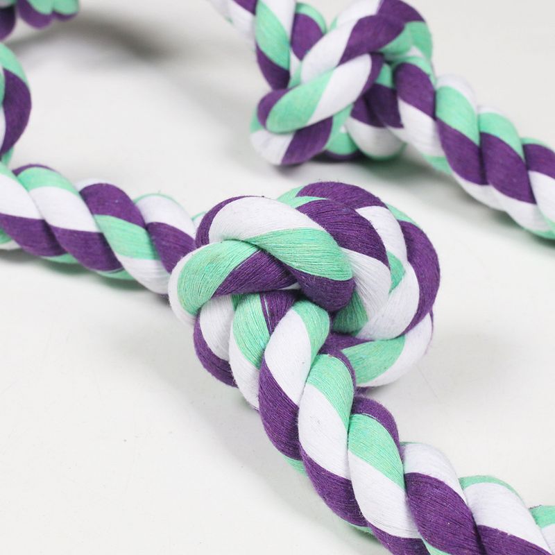 Jouet interactif à mâcher durable en corde de coton à six nœuds pour chiens de taille moyenne et grande_voghion.com