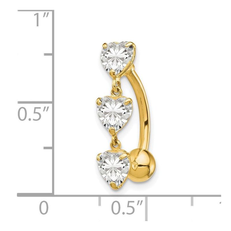 10k 5mm CZ Heart Belly Dangle_voghion.com