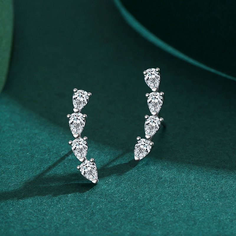 Tancise Silber Zirkon Ohrringe Tropfen Ohrringe für Frauen Hochzeit Party Geschenke_voghion.com