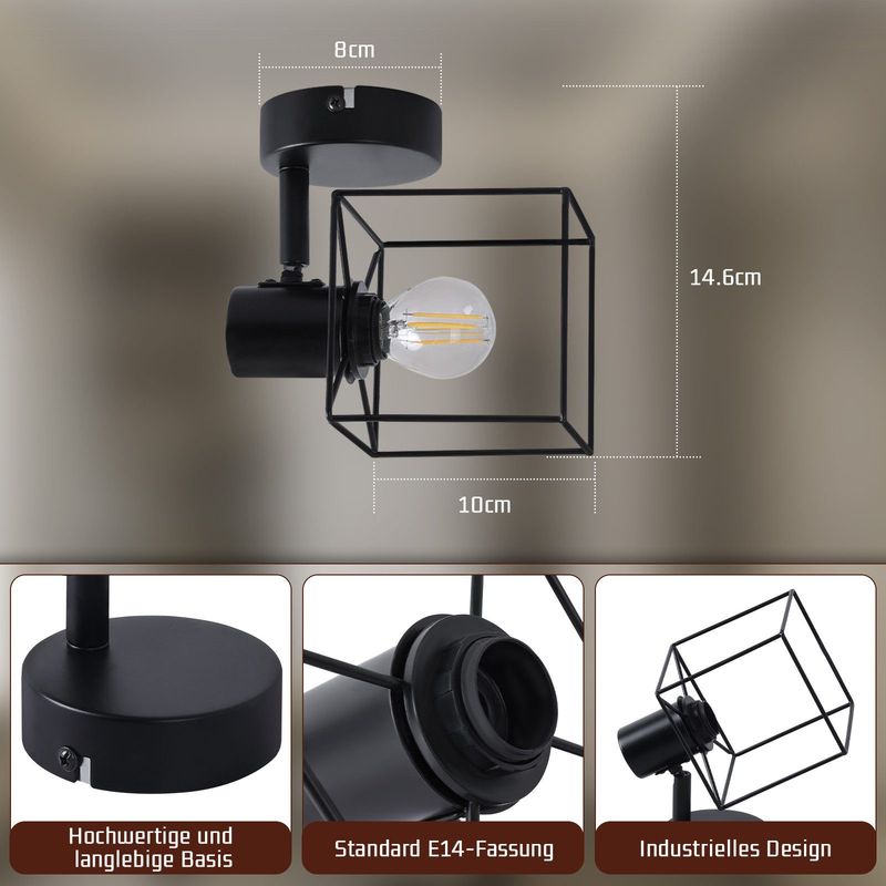 Glitzerlife Deckenstrahler Weiß Deckenlampe E14 - Deckenspots Deckenleuchte 350° Schwenkbar Moderne Spotleuchten Schlafzimmerlampe Für Wohnzimmer Flur Büro_voghion.com