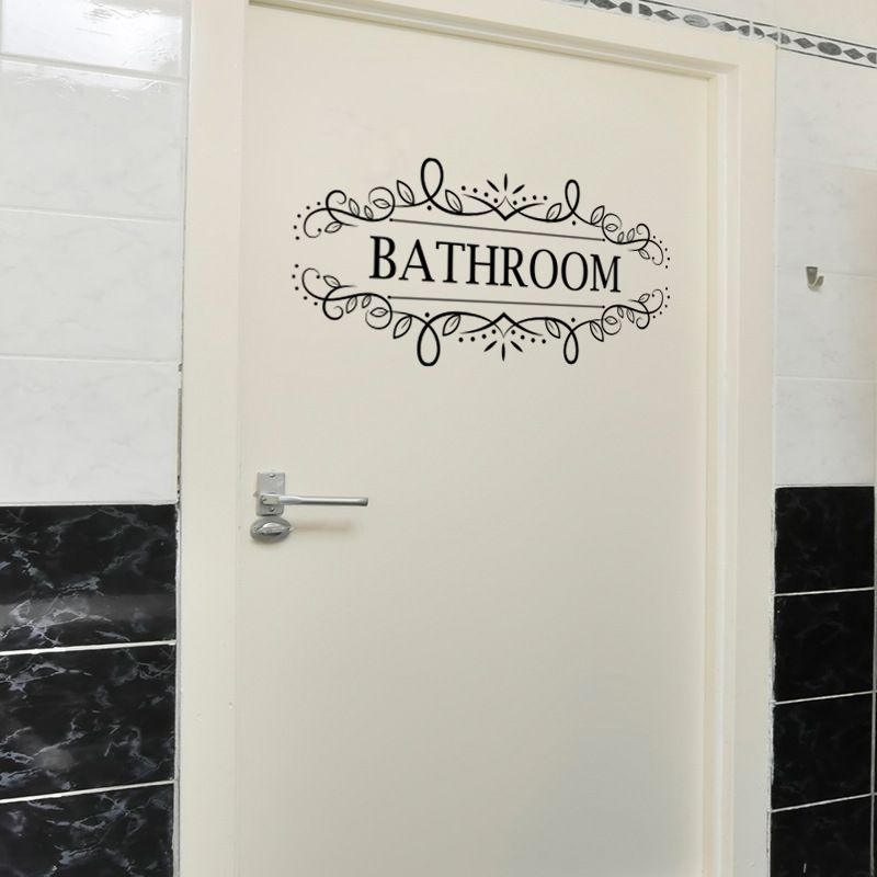 Chuanhao Sign Door Window Bathroom Decoration Self-Adhesive PVC Wall Washroom Beautification Stickers_voghion.com
