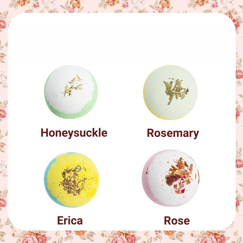 Bombe da bagno esfolianti da 4 pezzi con olio essenziale: set regalo di bombe da bagno per il relax e la calma_voghion.com