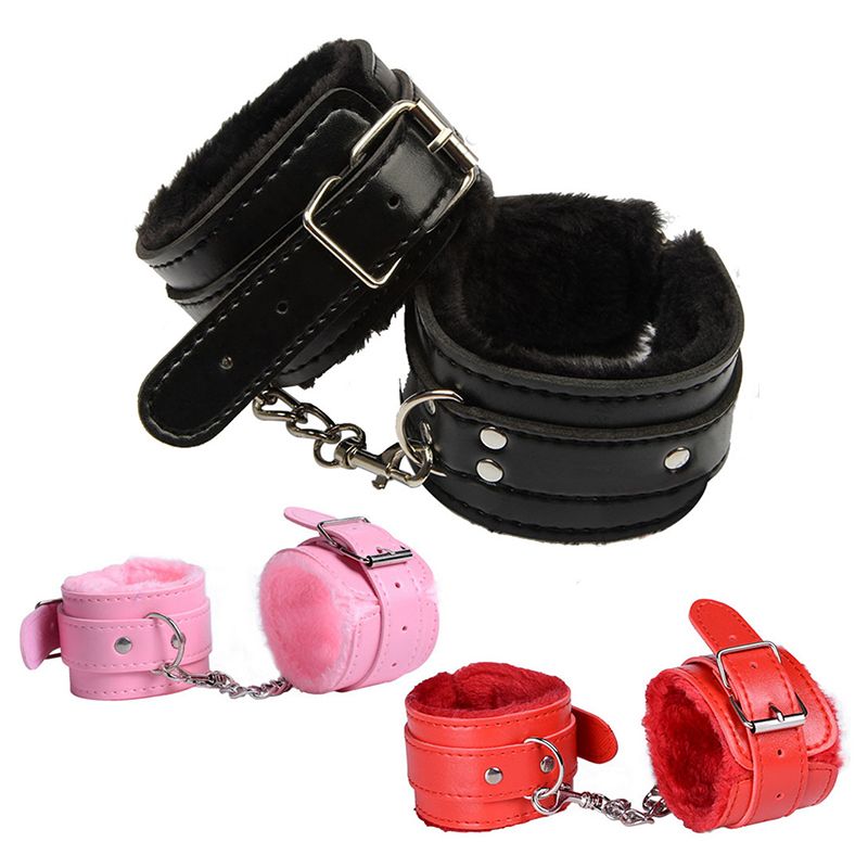 BDSM Hand Restraint Bondage Gear SM Slave Erotic Play Sex Ankle Handcuffs Long Flush Handcuff Detachable Chain Clasp_voghion.com