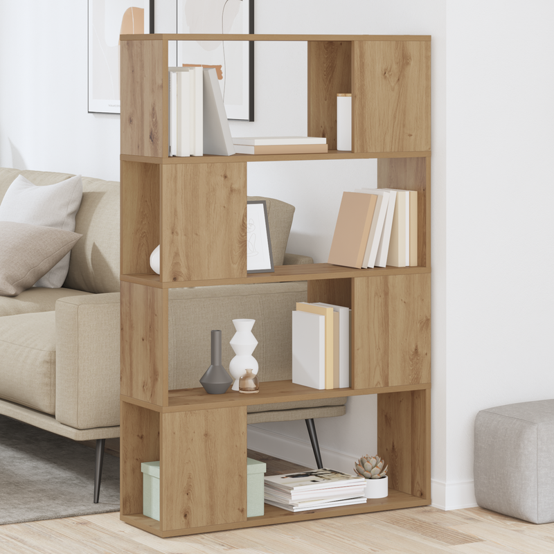 Bücherregal Handgefertigte Eiche Ingenieurholz 80 x 24 x 124 cm_voghion.com