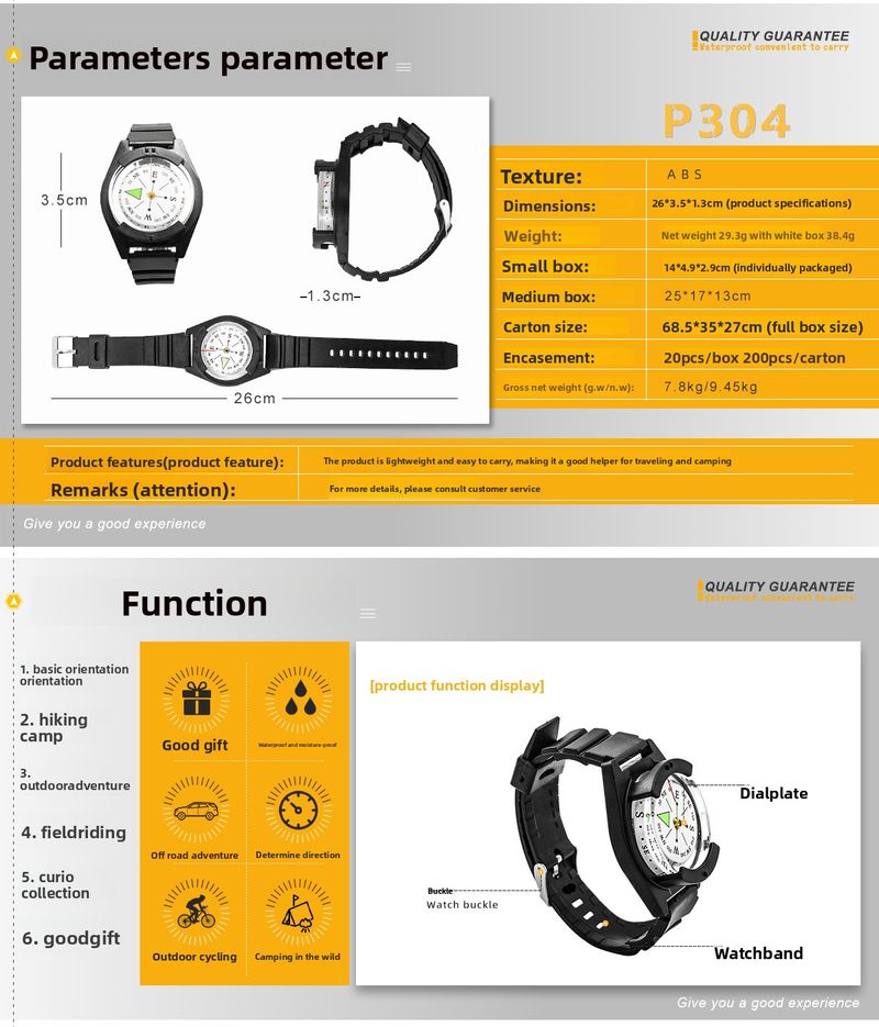 Wrist Watch Teaching Aids North Gift Compass Portable Waterproof High Precision In Stock_voghion.com