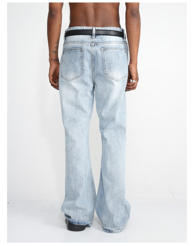EF JEANS | 2023 New Product, Straight Versatile Solid Color Jeans For Men And Women Of The Same Style, Non-elastic, Slightly Pulled, Light Blue_voghion.com