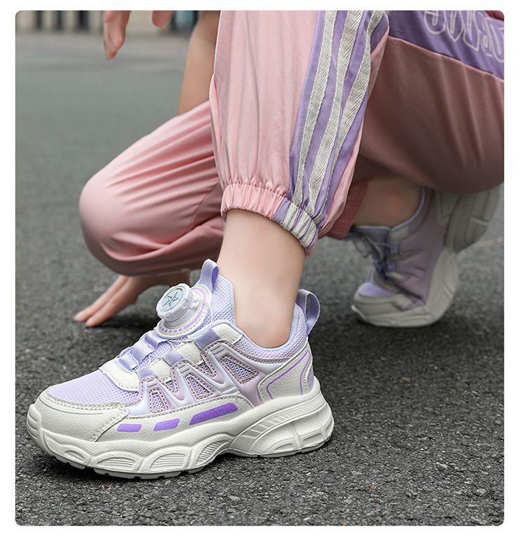 Zapatos para niños, nuevos, de malla transpirable, con botones giratorios, deportivos, de suela suave, antideslizantes, informales._voghion.com