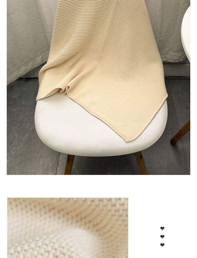 Zahome's same pure color cotton knitted baby simple nap multi-purpose thread blanket, air-conditioned leisure blanket_voghion.com
