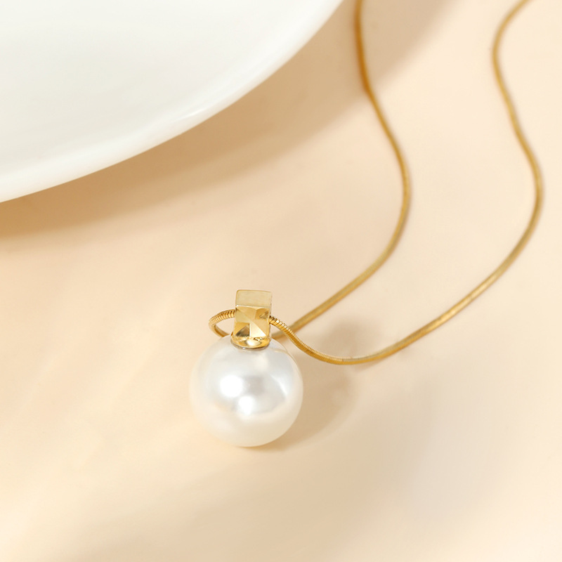 Collana di perle in argento sterling, forte e leggera, da donna, con catena per clavicola placcata in oro elettrolitico, tutto abbinato_voghion.com