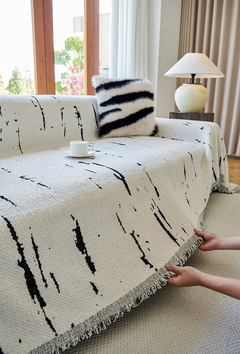 Flauschiger Sofabezug – Ganzjahres-Sofabezug mit vollständiger Abdeckung (katzensicher, rutschfest, weich und langlebig, universelle Passform für Anbau-/Zweisitzer-Sofa, maschinenwaschbar)_voghion.com
