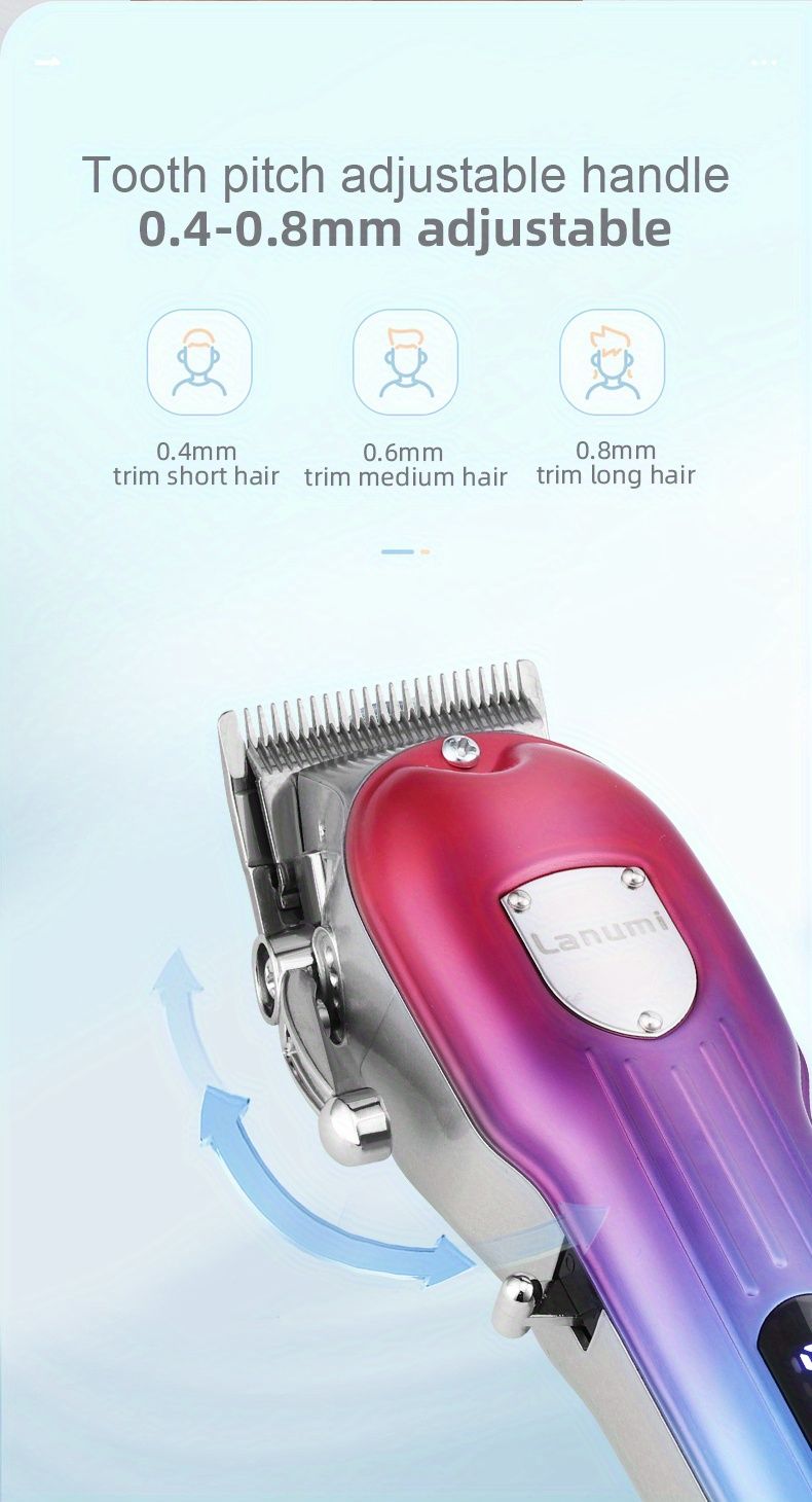 Tondeuses à cheveux professionnelles sans fil pour hommes - Tondeuses électriques pour barbier pour kit de coupe de cheveux - Kit de toilettage pour hommes avec longue durée de vie de la batterie et précision_voghion.com