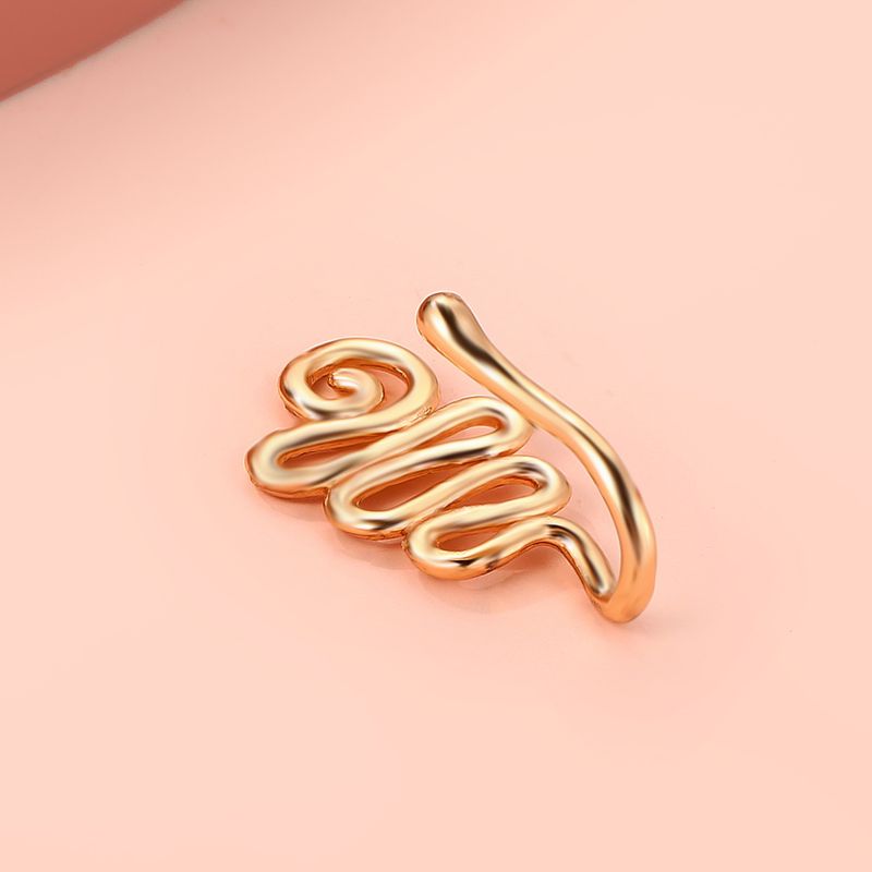 Anello a forma di U con corona a forma di cuore a forma di stella intarsiata in rame senza clip, accessorio per il naso non perforato, decorazione con foratura_voghion.com