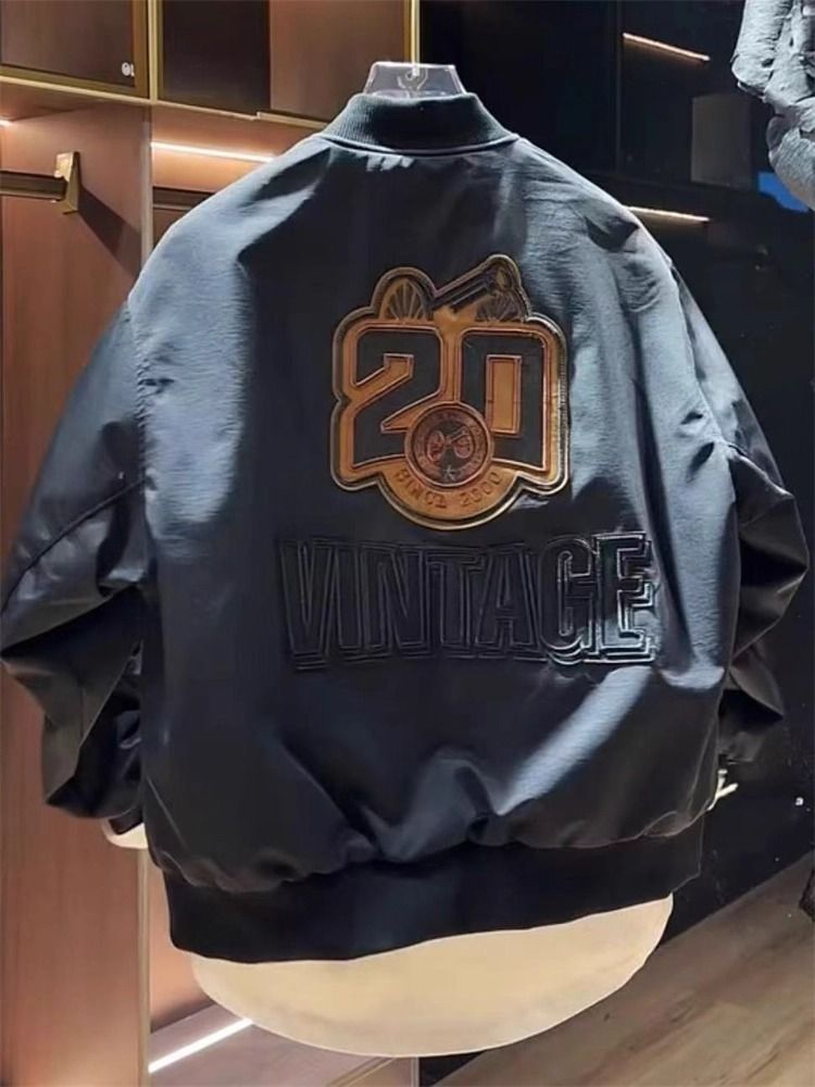 Giacca da baseball da uomo in cotone con scollo rotondo ricamato, stile americano, casual, calda, invernale, da coppia, di marca alla moda_voghion.com