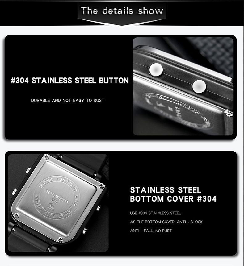 Reloj electrónico deportivo luminoso resistente al agua para correr para hombre Reloj de moda para hombre_voghion.com