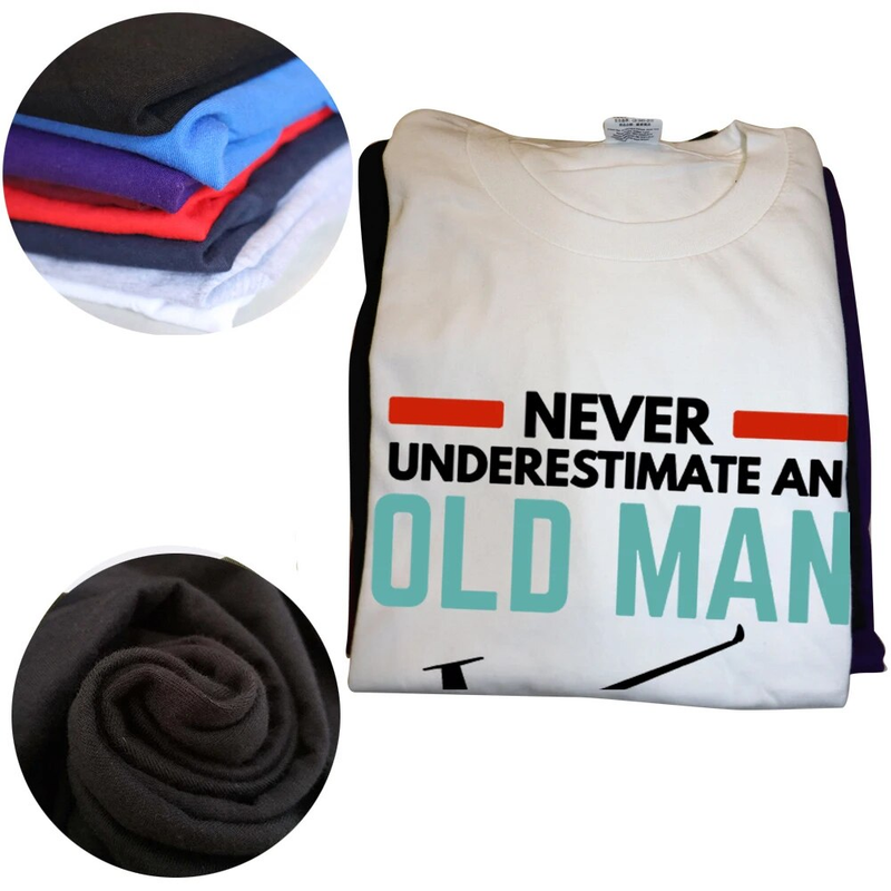 Segelflieger Spruch „Unterschätze niemals einen alten Mann mit Segelflugzeug“ T-Shirt Grafik Streetwear Kurzarm Geburtstagsgeschenke_voghion.com