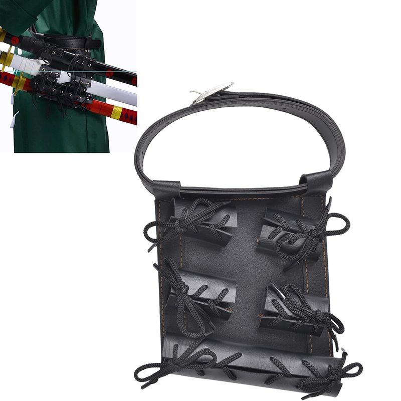 Fodero per spada in pelle regolabile Samurai Sword Ring Strap Holster cos Anime Costume Sword Bag_voghion.com