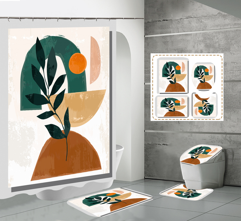 Nordic modern high-definition digital printing waterproof and anti fog polyester high-end hotel partition bathroom_voghion.com