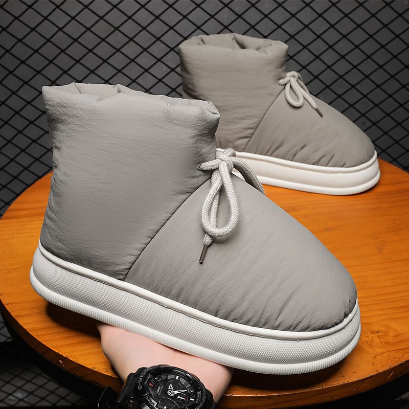 Męskie buty na wysokim obcasie z materiału puchowego, z podszewką z polaru, pogrubione, ciepłe, nowe, zimowe, odporne na zimno, Northeast_voghion.com