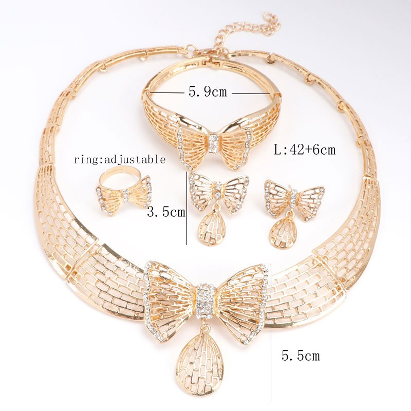 Set di gioielli da donna alla moda con collane a forma di farfalla in cristallo, collane e orecchini, stile boho, costumi da festa_voghion.com