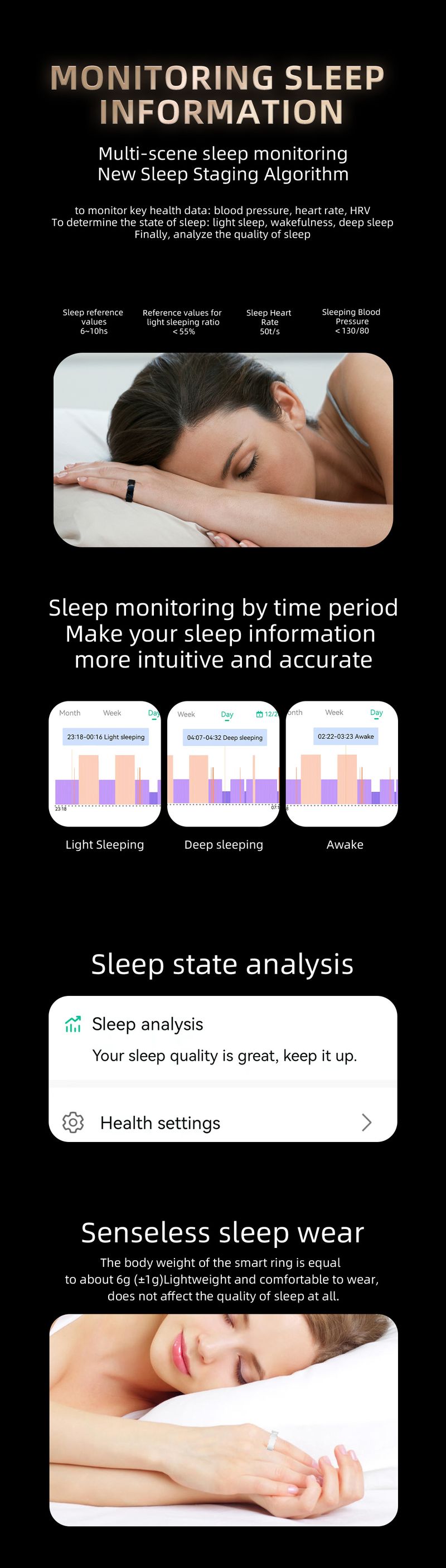 Herrenschmuckringe R8 Keramik-Smart-Ring Herzfrequenz Blutsauerstoff Multisport Gesundheit Schlafüberwachung IP Wasserdichter Smart-Ring_voghion.com