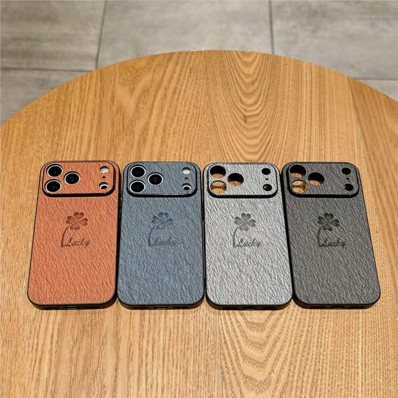 Custodia in pelle opaca con motivo a foglie per iPhone 17 Air 16 15 14 13 12 Pro Max Plus 16E SE4 Retro antiurto rigida_voghion.com