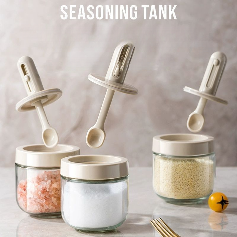 【Σφραγισμένο και】Νέα γυάλινη σφράγιση με ενσωματωμένη υγρασία, ανθεκτική στην υγρασία κουζίνα, οικιακό βάζο με αλάτι MSG, μπουκάλι καρυκευμάτων_voghion.com