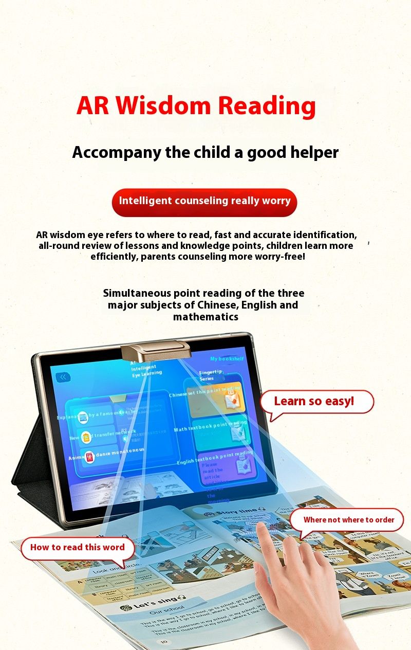Tablet intelligente per lezioni online per studenti con schermo ad alta definizione e protezione per gli occhi, apprendimento sincronizzato tramite tutoraggio_voghion.com