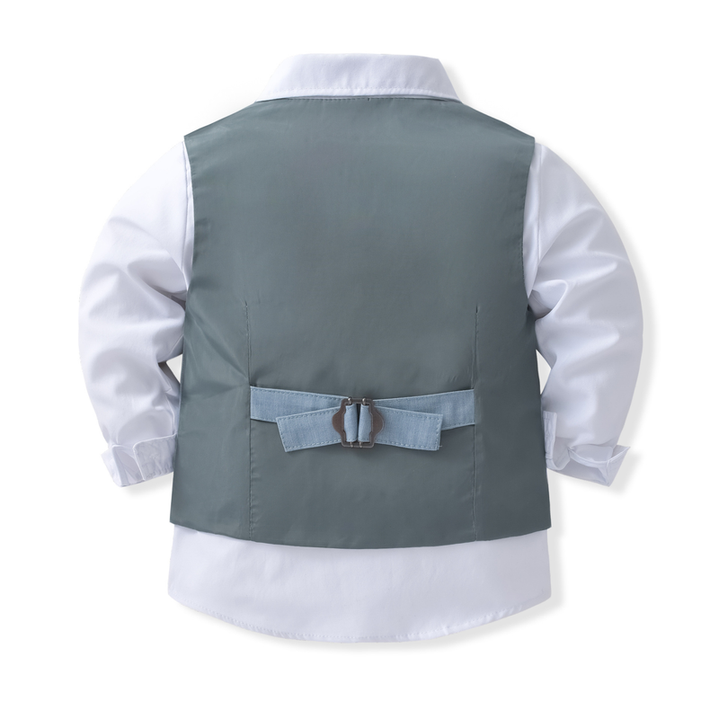 Kinderjurk, driedelig pakgilet, bloemenjurk in kinderstijl_voghion.com