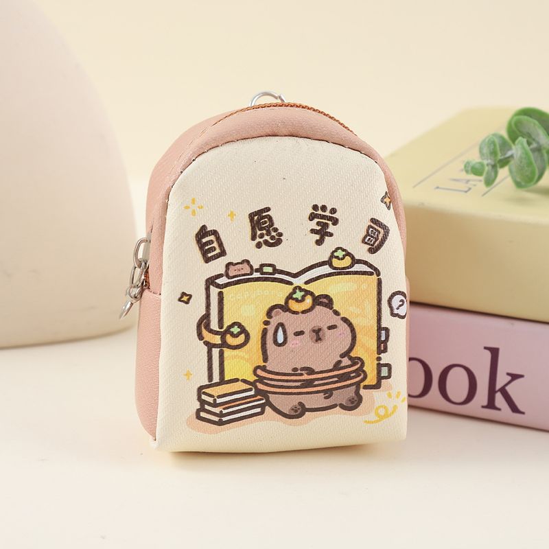 Nova bolsa de moedas estilo capivara fofa mini mochila estudante portátil para armazenamento de fones de ouvido_voghion.com