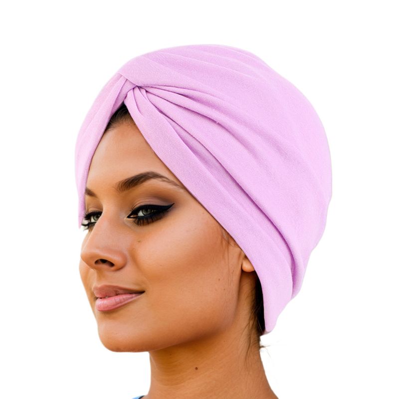 Copricapo intrecciato con turbante incrociato in morbido cotone - Elegante copricapo arabo boho per uomini e donne_voghion.com