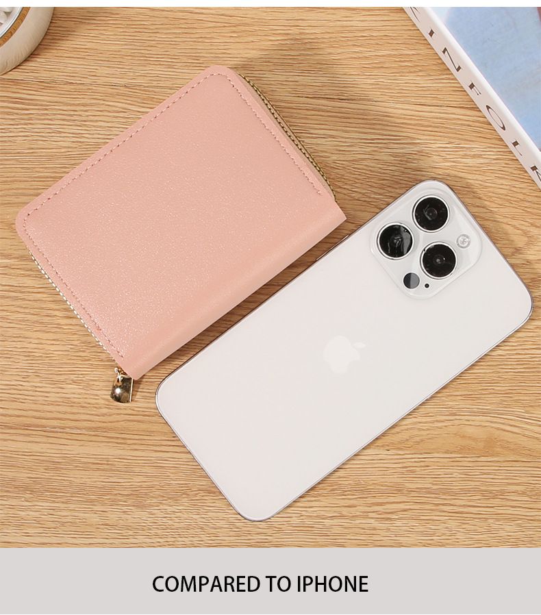 Double Zipper Organ Card Bag, Female Card Clip, Anti-theft Certificate, Multi-card Position Card Bag, Male Short Large-capacity Organ Bag Card Holder._voghion.com