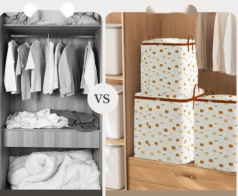 Stoff-Aufbewahrungskörbe, 3er-Set, staubdichte Organizer, dickes EU-Material, für Zuhause, Umzug, Spielzeug, Wäsche_voghion.com