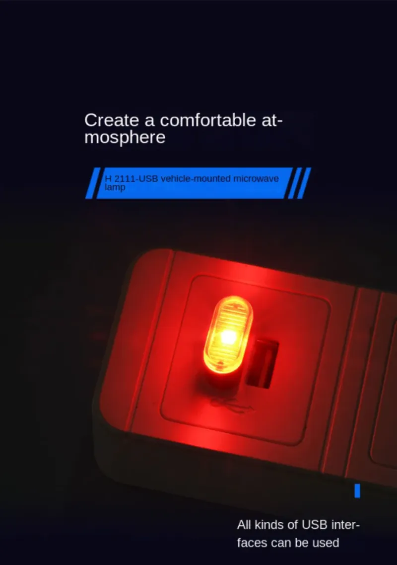 Mini luci LED USB per atmosfera, lampada decorativa al neon per interni, illuminazione di emergenza per auto, universale, portatile, per PC, plug and play_voghion.com
