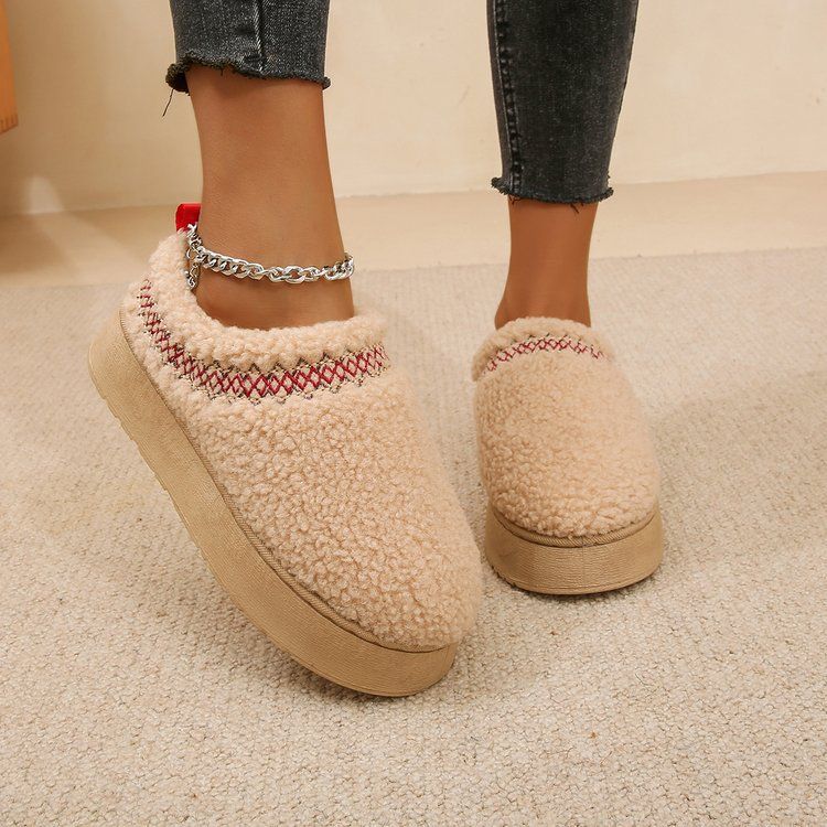 Women's Shoes Thick Soled Slippers For Women, Winter New Warm Fur Snow Boots And Cotton Slippers For Women_voghion.com