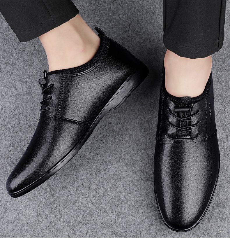 Dünne Lederschuhe für Herren, elegante Herrenschuhe aus weichem Leder, Riemen und einlagigem Leder, lässige Herrenschuhe_voghion.com